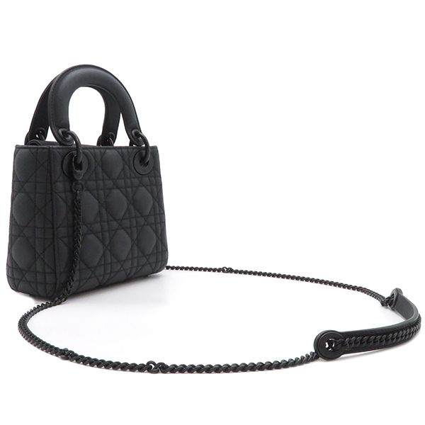 Christian Dior 2way Bag Lady Dior Mini Ultra Matte Calf Black Matte Black