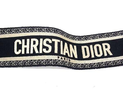 Christian Dior Shoulder Strap For Embroidery Canvas Bag Black Fu2586