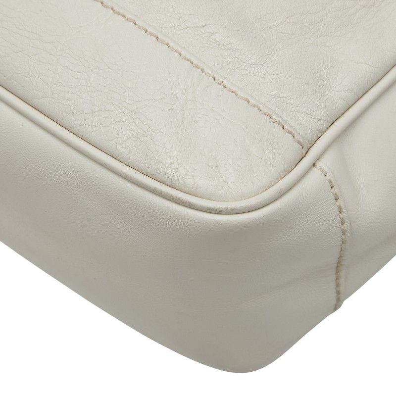 Balenciaga Reporter Crossbody Shoulder Bag 272862 White Leather Women Balenciaga