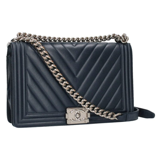 Chanel Boy Chanel 28 Calfskin Chevron Shoulder Bag For Men