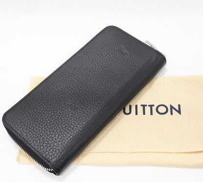 Louis Vuitton Round Zipper Long Wallet With Coin Purse Taurillon Leather Noir