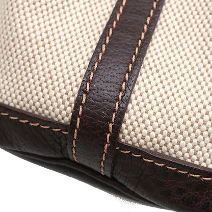 Hermes Tote Bag Garden Party Ttpm Toile Ash Leather Beige and Brown Silver