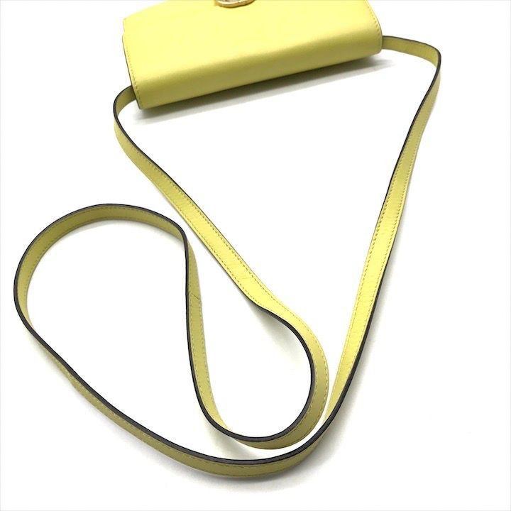 Gucci Interlocking 2-Way Shoulder Bag Wallet Lime Yellow Leather