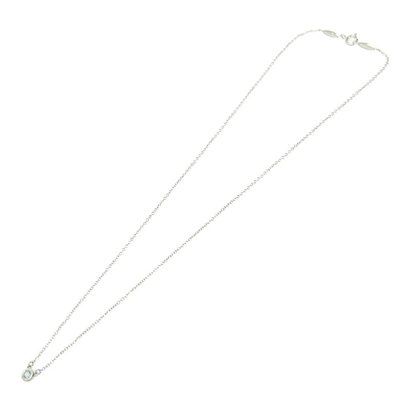 Tiffany & Co Silver Aquamarine by-the-Yard Necklace 1.6g 925 Engraved 457124