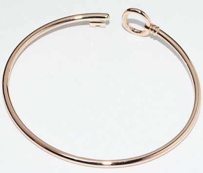 Tiffany & Co Bracelet Bangle 18K Pink Gold Oval Key Wire Bracelet