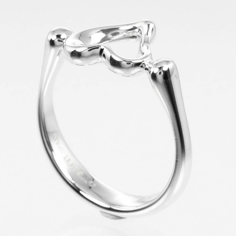 Tiffany & Co Open Heart Silver 925 Size 8 Ladies 2.5g Ring