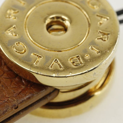 Bvlgari Gold Plated And Leather Brown Unisex Strap