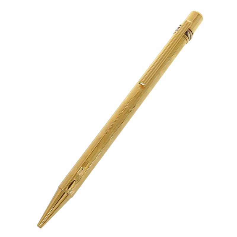 Cartier GP Trinity 2C Decor Logo Engraved Allover Twist Ballpoint Pen Gold