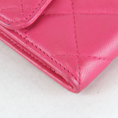 Chanel Timeless Classic Card/boxed Bifold Wallet Pink Leather