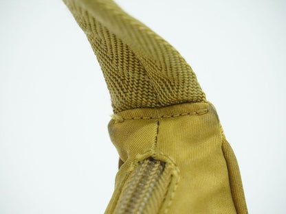 Authentic Prada Nylon Handbag Pouch Beige Bag Used [follow-up Discount