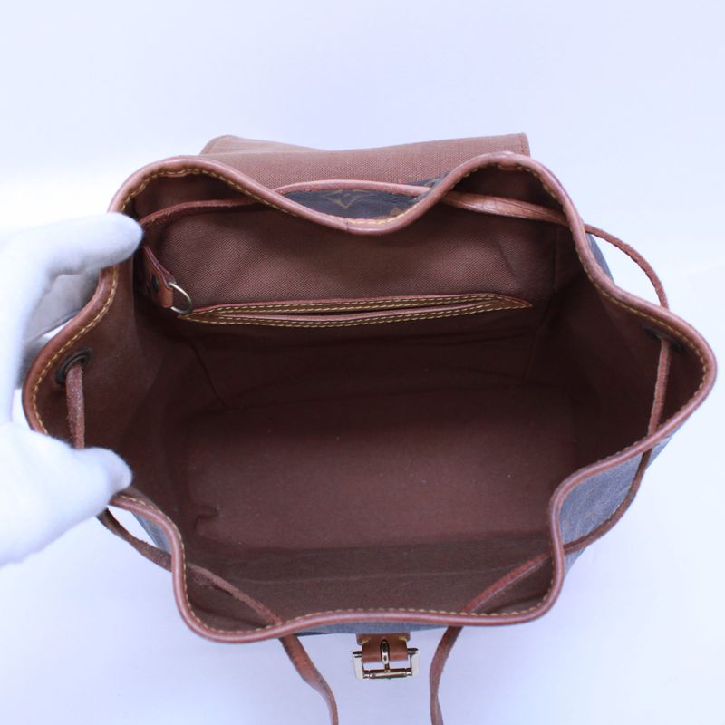 Louis Vuitton Montsourismm Monogram Leather X PVC Brown Backpack Gold M51136