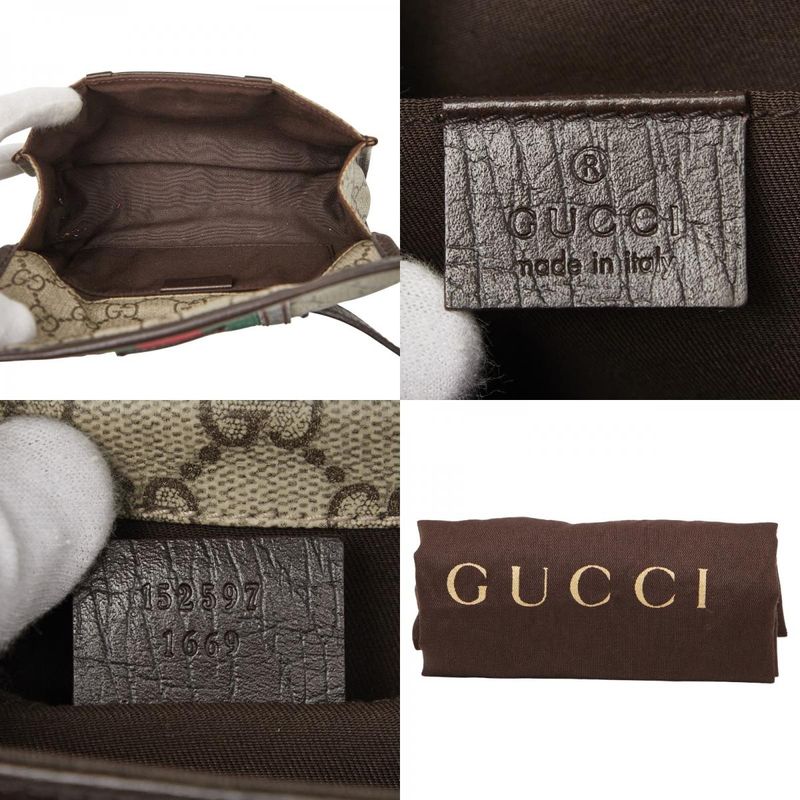 Gucci Sherry Line GG Supreme Body Bag Waist Bag 152597 Beige Multicolor PVC