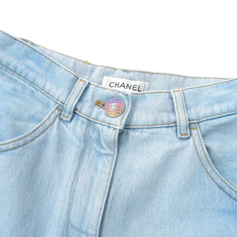 Chanel Wide Denim Coco Button Gradient P76361 Cotton Blue 1075 Chanel