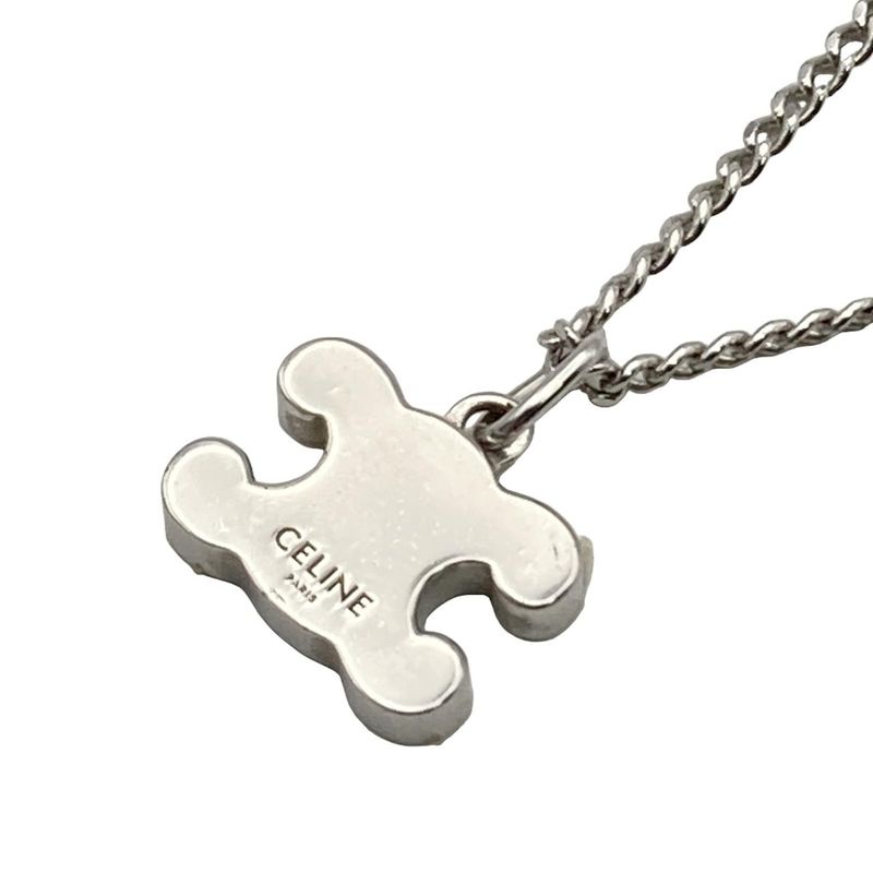 Celine Necklace Triomphe Silver And Clear