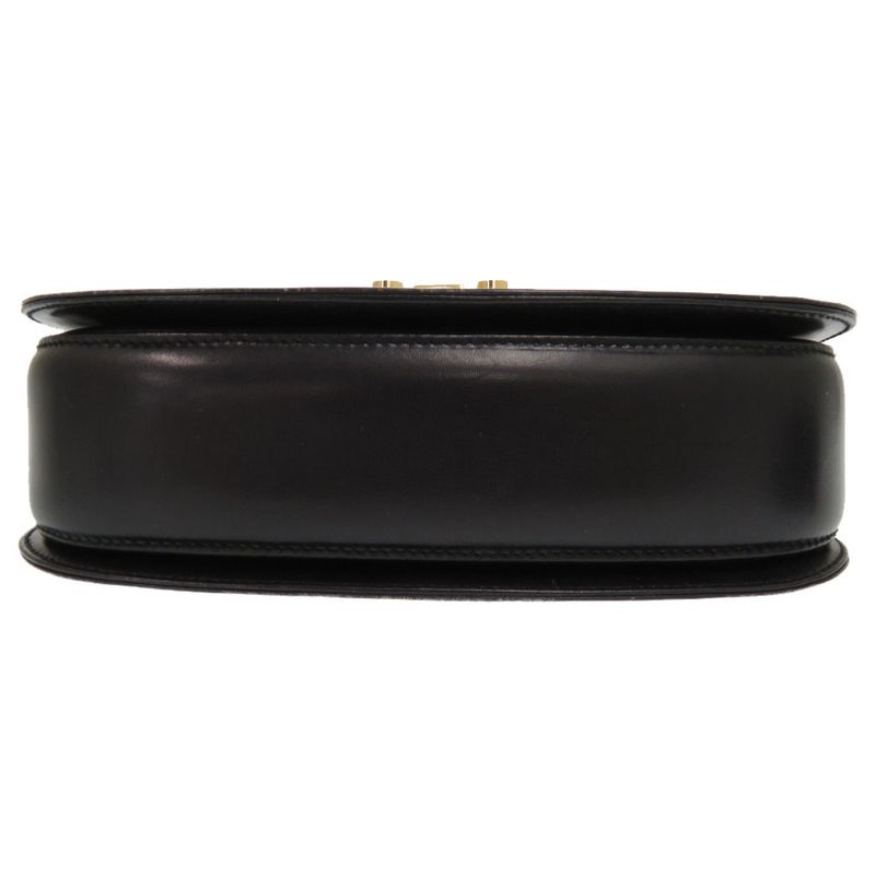 Gucci Lady Lock Leather Black Gold Hardware 000 46 0210 2WAY Handbag Black 0066