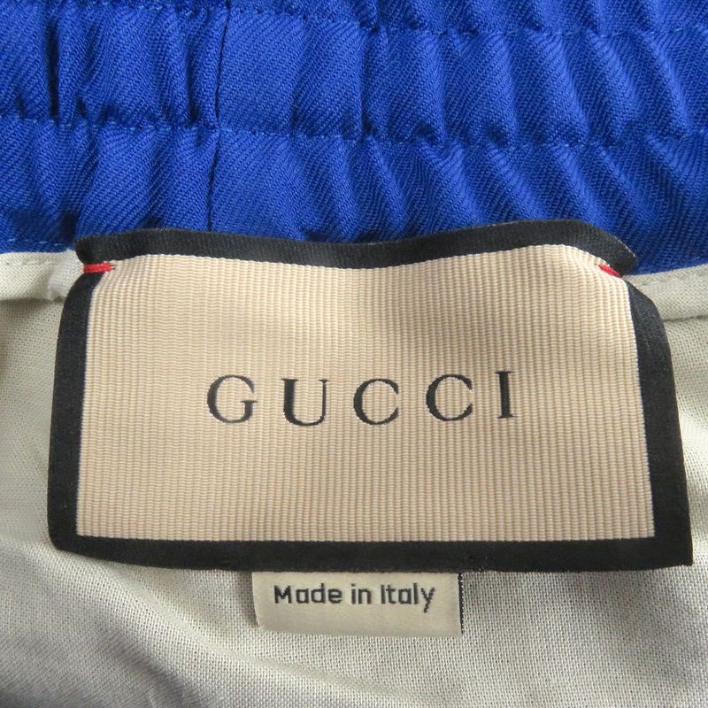 Gucci 742766 Wool Mohair Interlocking G Track Pants Blue 44 With Hangers Made