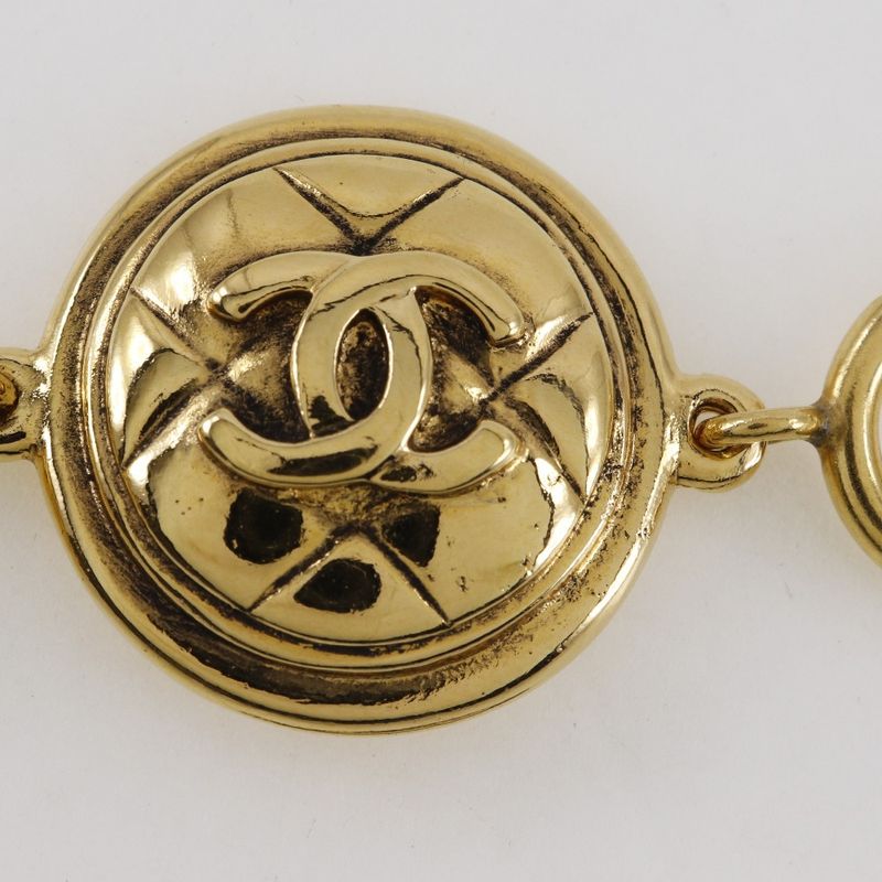 Chanel Coco Mark Matelasse Vintage Gold Plated Ladies 71g Bracelet