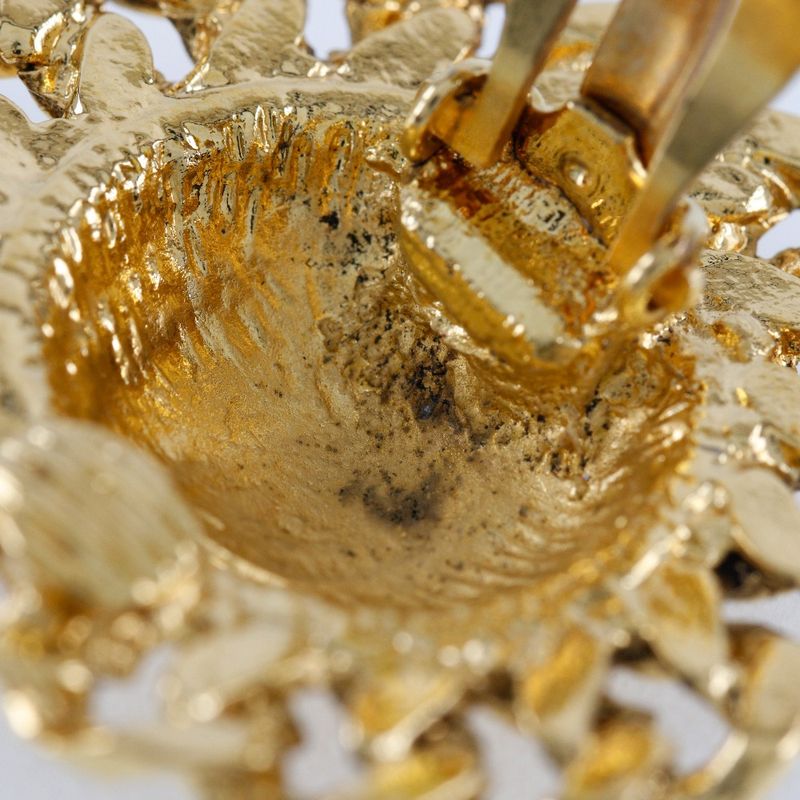 Chanel Coco Mark Matelasse Chain Vintage Gold Plated Ladies 19.1g Earring