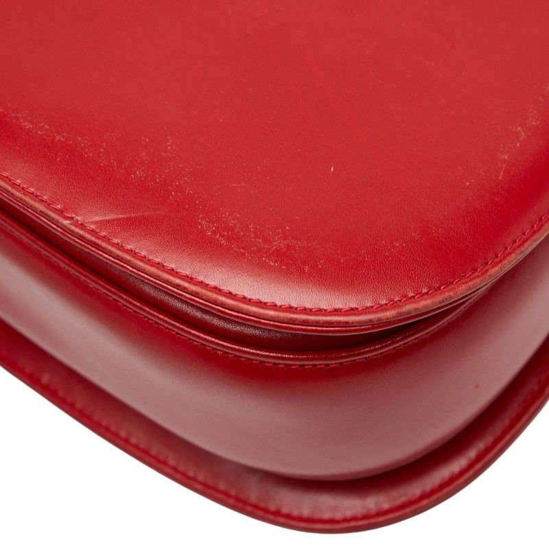 Gucci Old Gucci Bamboo Handbag Shoulder Bag 2WAY 001 01 0633 Red Leather