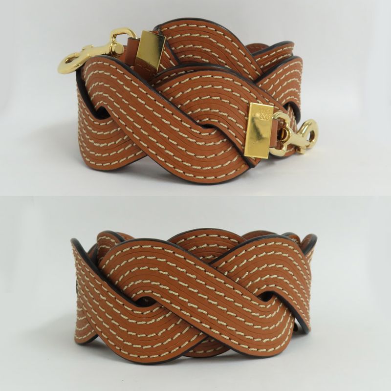 Loewe Shoulder - Wavy - Stitch Brown Gdhardware Bag Strap Single Item