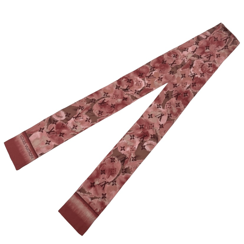 Louis Vuitton Bandeau Rose Andian Monogram Scarf Silk Pink