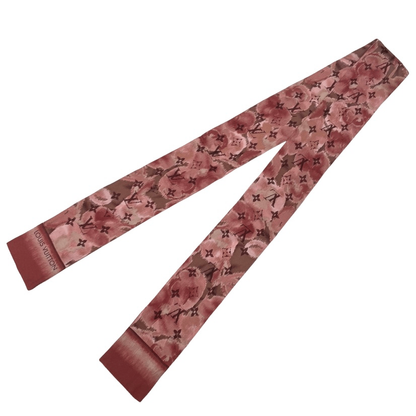 Louis Vuitton Bandeau Rose Andian Monogram Scarf Silk Pink
