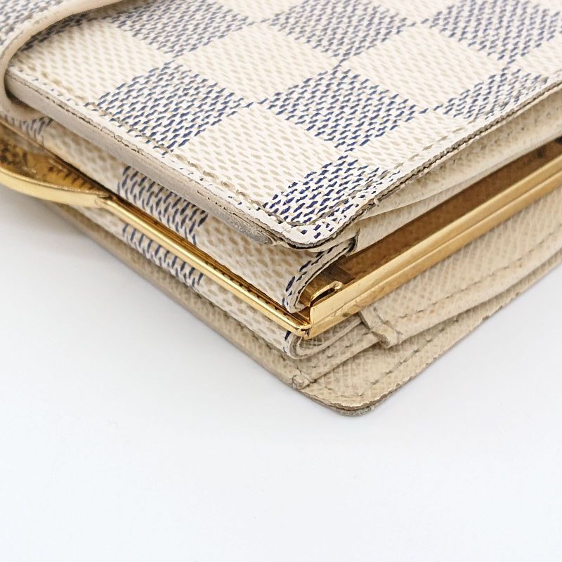 Louis Vuitton Damier Azure Portefeuille Viennois Foldable Wallet Clasp Gusset