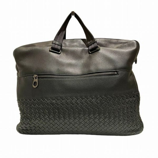 Bottega Veneta Intrecciato Black Leather Bag Business Bag Men's