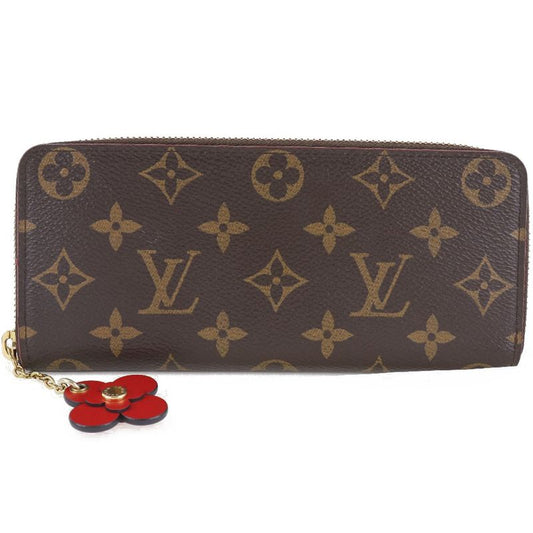 Louis Vuitton Portefeuille Clemence Flower Charm M62940 Monogram Canvas Brown