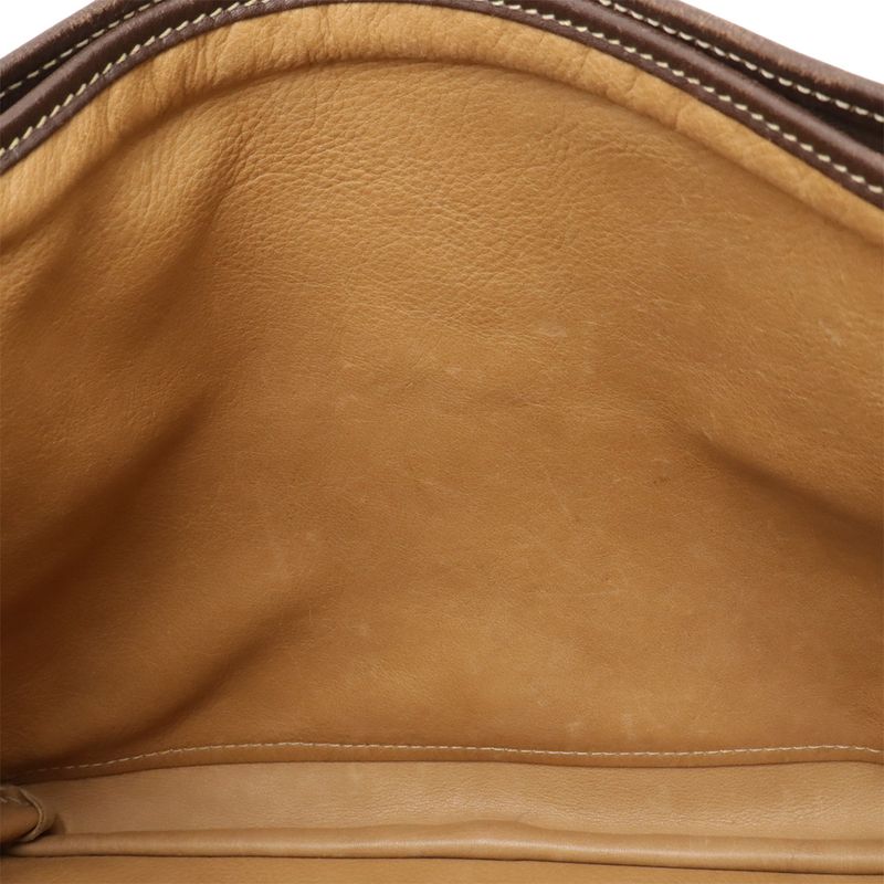 Loewe Anagram Shoulder Bag Messenger Bag Crossbody Suede Leather Khaki Beige