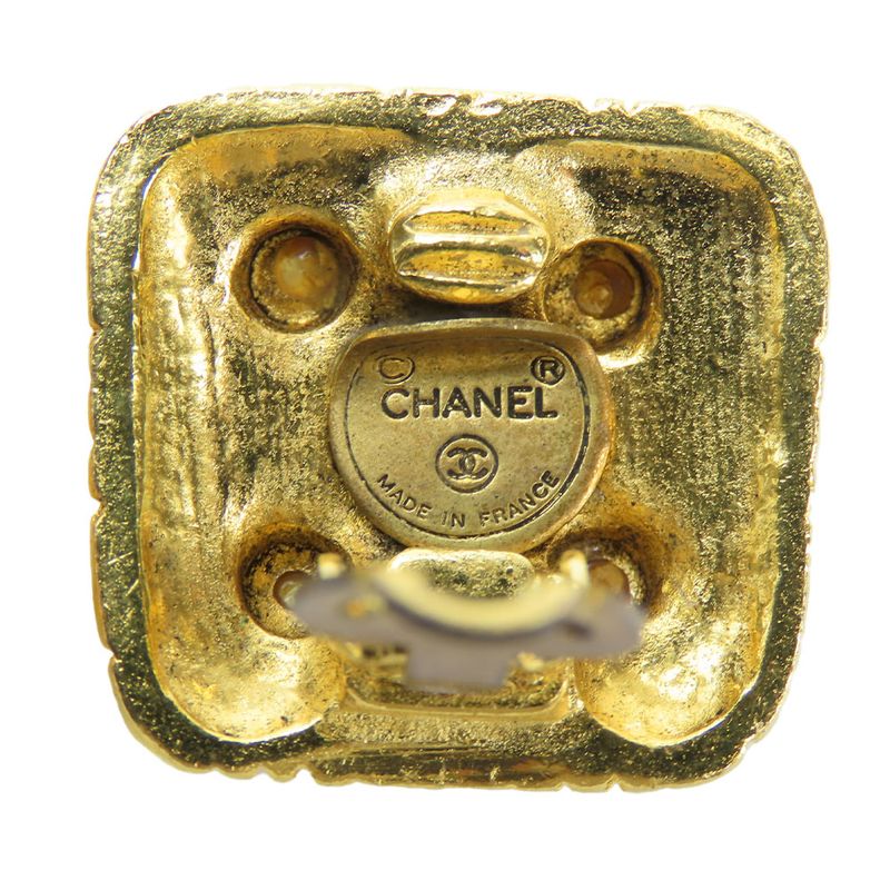 Chanel Earrings Metal Gold Plated Accessories Ladies Women Chanel