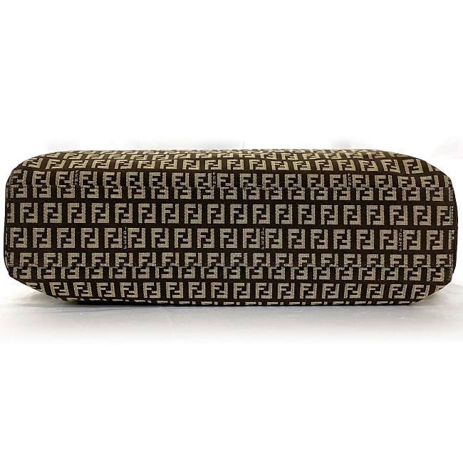 Fendi Tote Bag Brown Beige Zucchino 8bh068 Excellent Condition