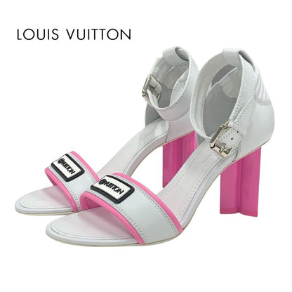 Louis Vuitton Silhouette Line Sandals Shoes Leather White Pink White Unused