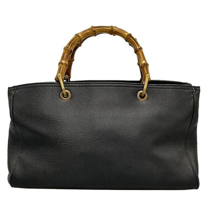 Gucci Bamboo Shopper Tote Bag 323660 Black Leather