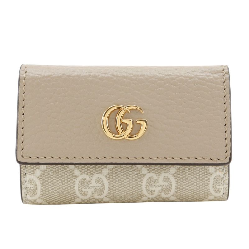 Gucci Double G GG Supreme Canvas Current Leather Ladies Key Case