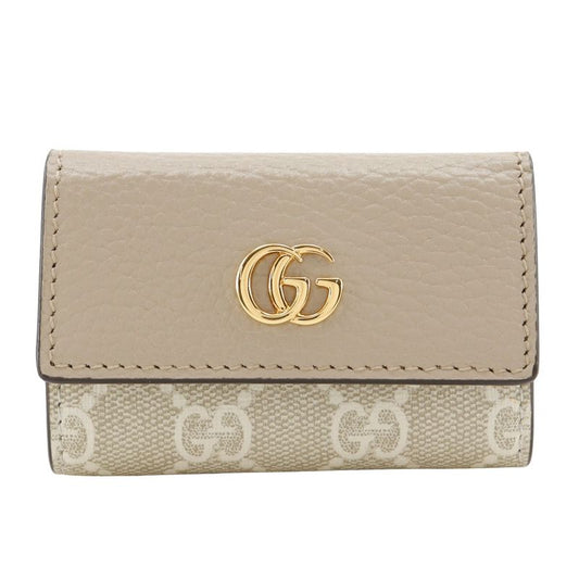 Gucci Double G GG Supreme Canvas Current Leather Ladies Key Case
