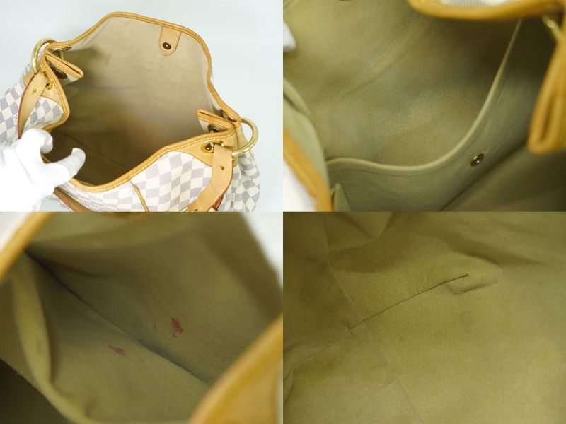 Authentic Louis Vuitton LV Galiera GM Damier Azure Tote Bag Shoulder Bag White