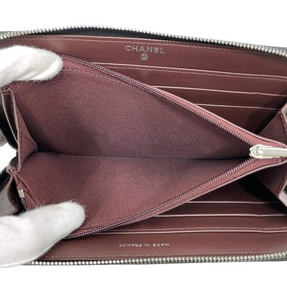 Chanel Round Zipper Long Wallet Black Ap0242 Excellent Condition Wallet