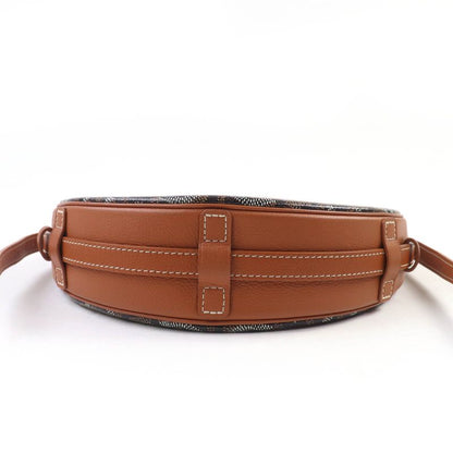 Goyard Hirondelle Shoulder Bag Goyard Din Canvas Logo Allover Design Black