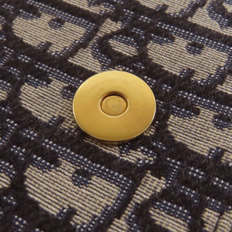 Christian DIOR Chain Wallet With Trotter Pattern Long Wallet With Coin Purse