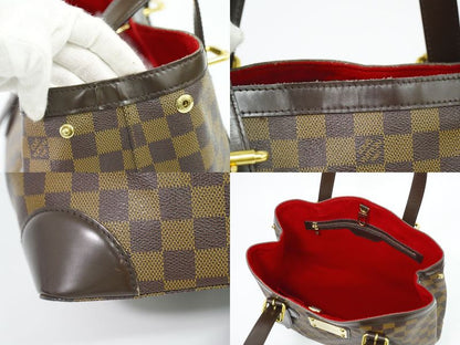 Authentic Louis Vuitton LV Hampstead MM Damier Ebène Tote Handbag Brown N51204