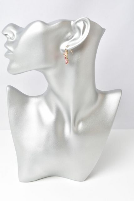 Chanel Earrings Chanel Swing Earrings CC Mark Heart Motif Pink Gold