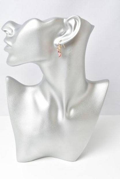 Chanel Earrings Chanel Swing Earrings CC Mark Heart Motif Pink Gold