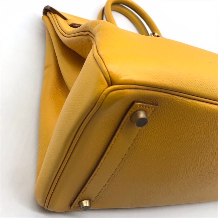 Hermes Birkin 30 Courchevel Hand Bag Yellow