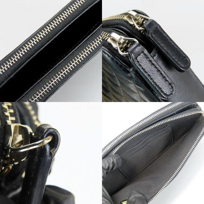 Chanel Shoulder Bag Chain Wallet Lamb Skin Black Gold Hardware Pochette