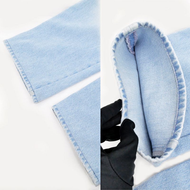 Chanel Denim Pants P76228v68736 Size 38 Light Blue Lamé Women's Clothing