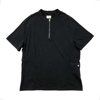 Hermes Short Sleeve T-Shirt Hermes Fit H800731e Merino Wool Serie Neck Zipper