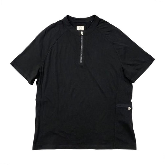 Hermes Short Sleeve T-Shirt Hermes Fit H800731e Merino Wool Serie Neck Zipper