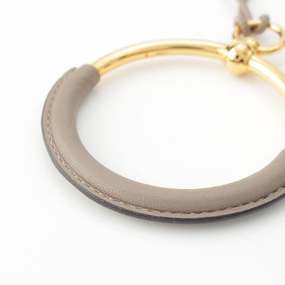 Hermes Loop Grand Vorsoft Leather Aluminum Gold Necklace Glazed Gold