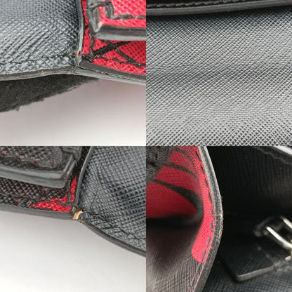 Prada Hibiscus Sound Rosso Red And Black Saffianoleather 134